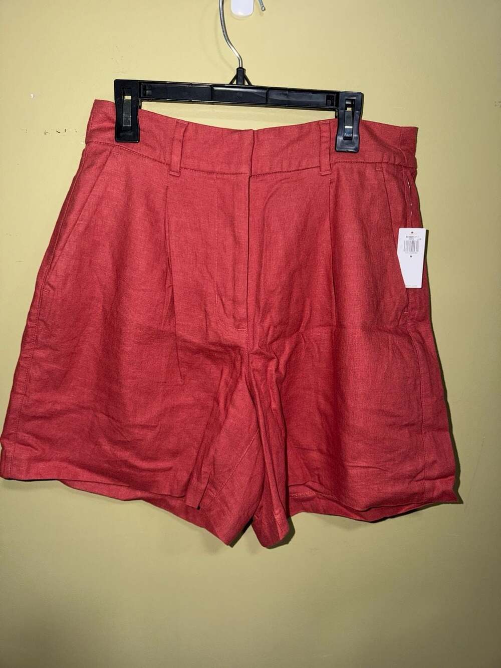 Old Navy Linen Red Shorts High Waist Women's M